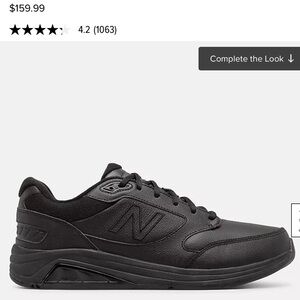 New Balance Men's Black Athletic Leather Sneakers